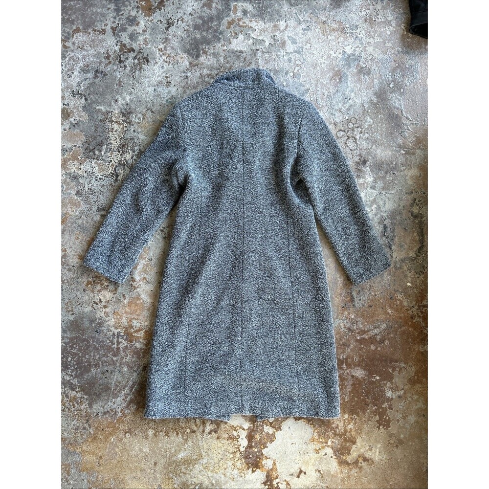 Jacqueline Ferrar Womens Gray Wool Long Sleeve Collared Trench Coat Size 4P - Picture 7 of 7